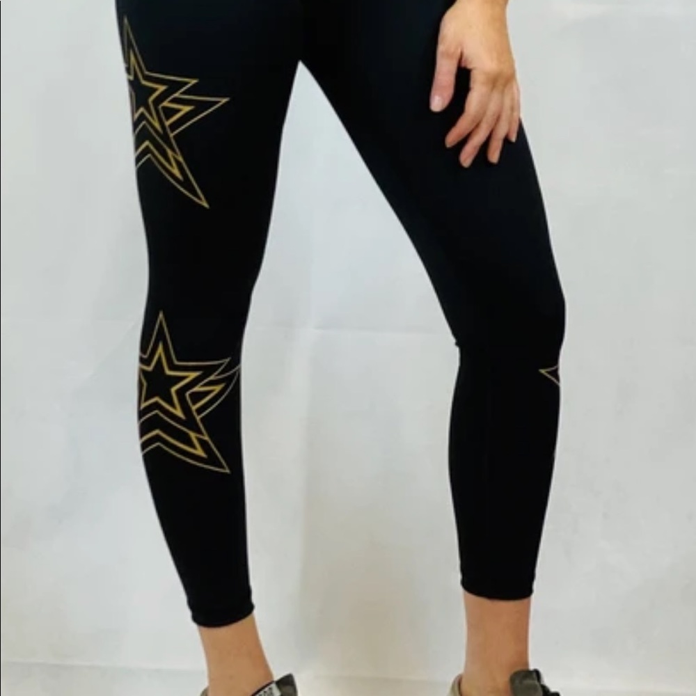 Carbon gold star leggings size small
